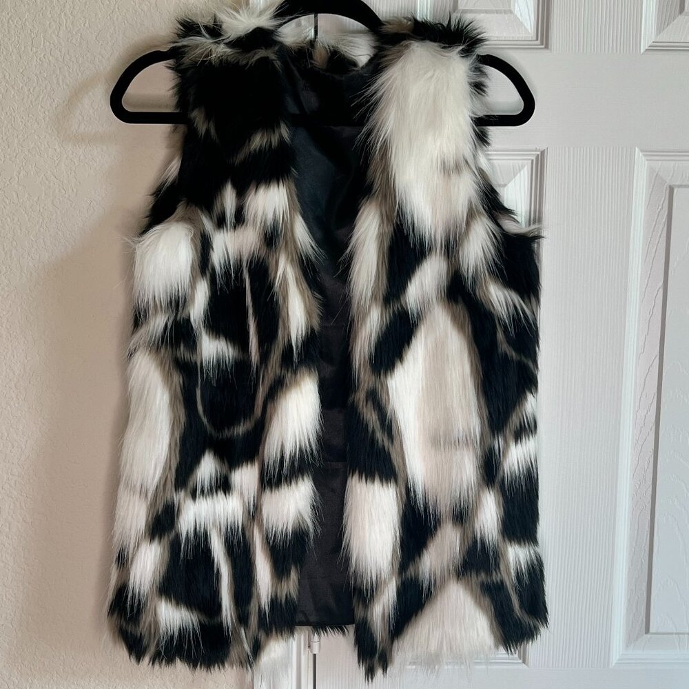 Women's Faux Fur Vest - Multicolored - Medium